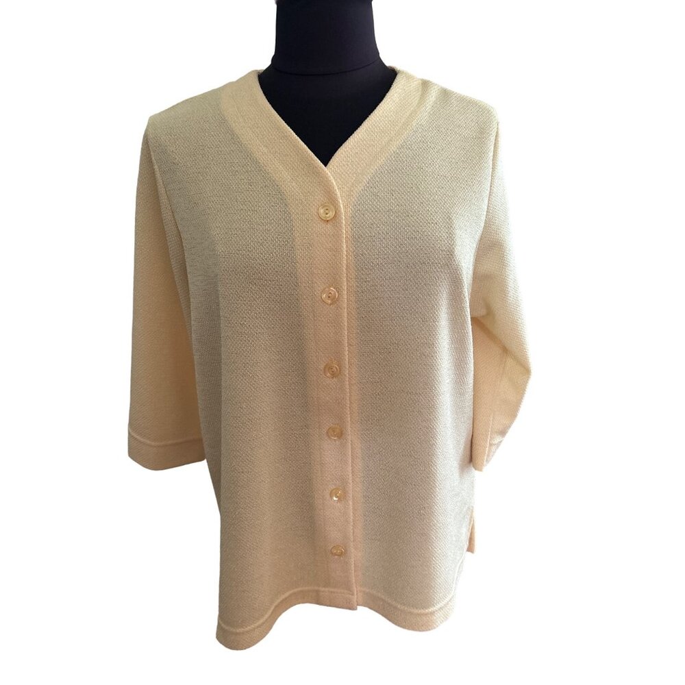 BonWorth Vintage Women's Button-Up Cardigan Yellow, Size SP